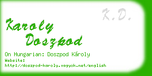 karoly doszpod business card
